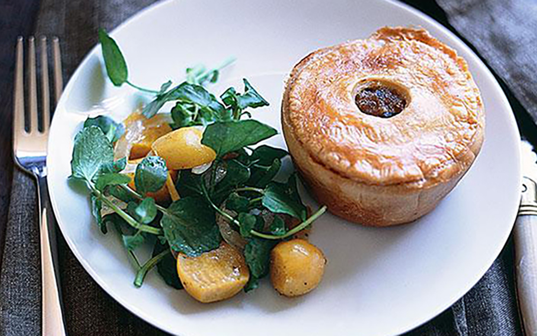 Truffled Pork Pies with Watercress and Beetroot Salad
